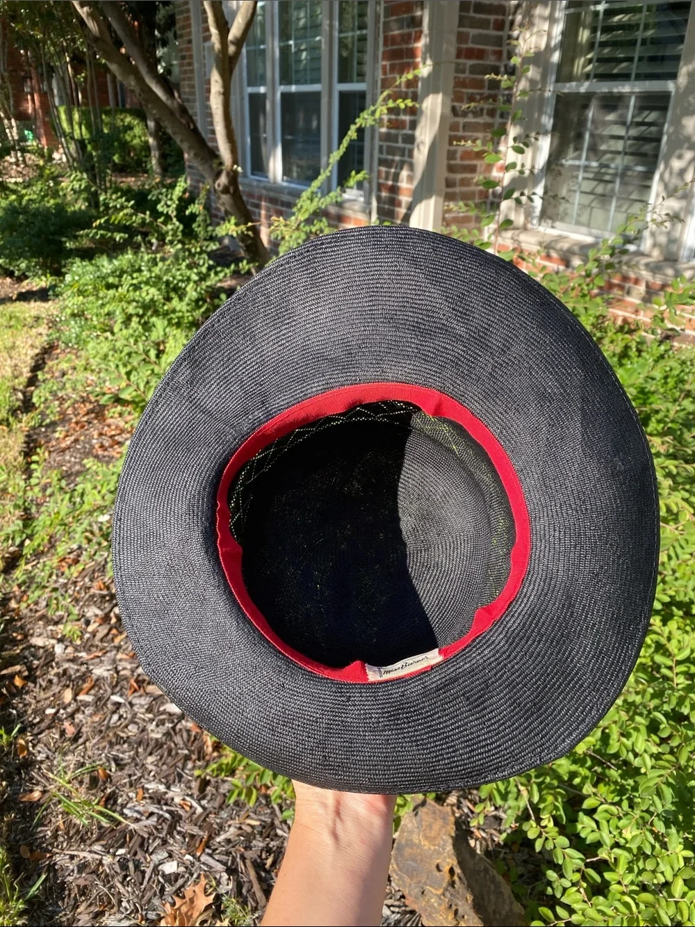 Vintage Miss Bierner Black Wide-Brim Dress Hat with Floral & Feather Accent